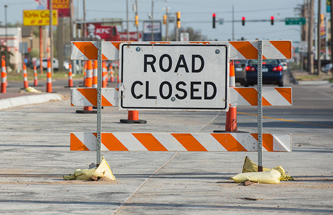 Road closed barricade